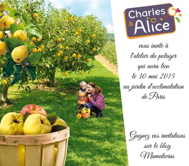 Gagnez vos invitations pour les ateliers du potager de Charles & Alice